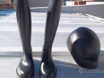 Casco e stivali da ippica per ragazzo / ragazza