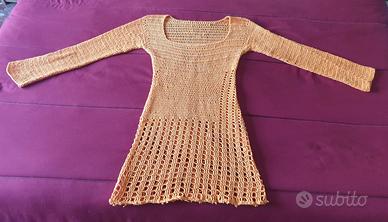 Maglia per leggins all'uncinetto tg 42 arancione
