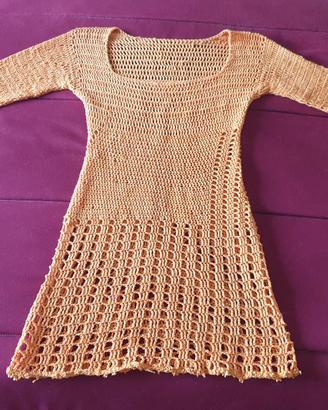 Maglia per leggins all'uncinetto tg 42 arancione