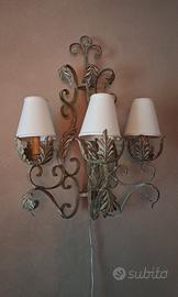 LAMPADARIO IN FERRO BATTUTO