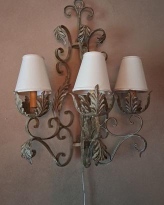 LAMPADARIO IN FERRO BATTUTO