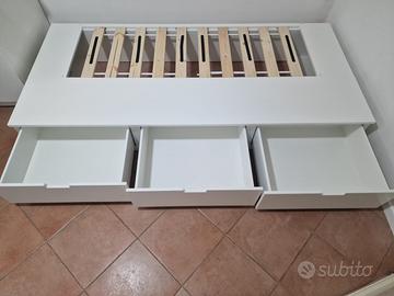 Letti singoli, nuovi, con 3 cassetti, 200cm x 90cm