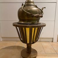 Bollitore - Teiera con piede in legno e braciere