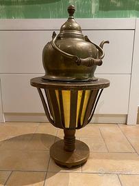 Bollitore - Teiera con piede in legno e braciere