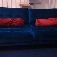 Divano design velluto blu