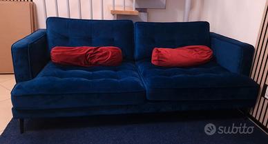 Divano design velluto blu