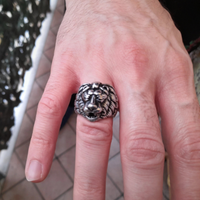 Anello uomo in acciaio inossidabile testa di leone