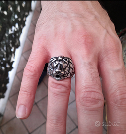 Anello uomo in acciaio inossidabile testa di leone