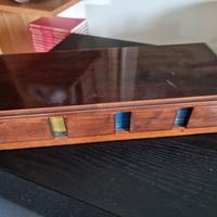 scatola gioco carte in legno massello. 