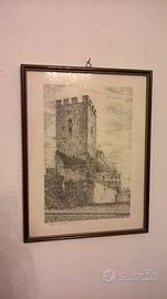 Stampa vintage con retro del Duomo di Pisa