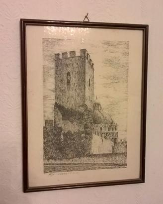 Stampa vintage con retro del Duomo di Pisa