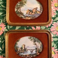 Coppia di quadri su porcellana