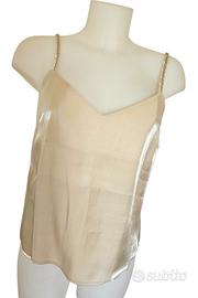 Stefanel top oro champagne traslucido  tg. M 42 IT
