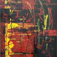 Quadrò astratto unico fatto a mano.