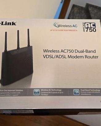 Modem Router Wireless D-LINK AC750 Dual-Band ADSL