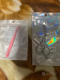 Pinze per sopracciglia e forbici per sopracciglia