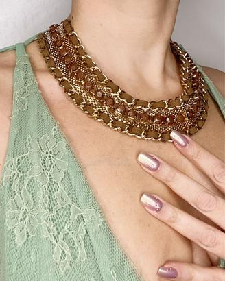 Collana Nastro effetto camoscio