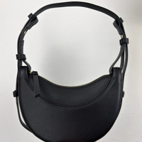 Borsa a mezzaluna nera con doppia tracolla - Nuova