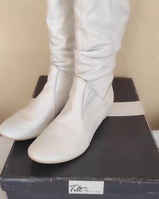 Stivali Alti Tilt Bianchi / Panna – Stile Morbido