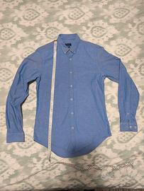 camicia uomo Zara cotone Oxford colore azzurro 