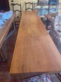 Tavolo in rovere con 8 sedie