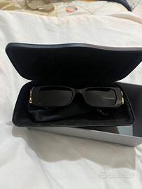 BALENCIAGA BB0096S Occhiali Sole Nero Oro Original