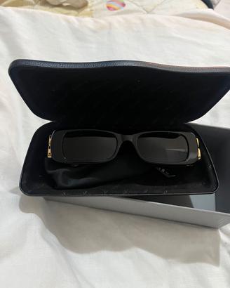 BALENCIAGA BB0096S Occhiali Sole Nero Oro Original