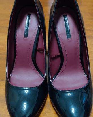 Decollete nere in vernice zara tacco 12