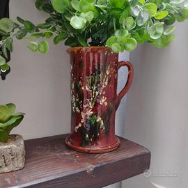Antica Brocca Caraffa Terracotta Fioriera Vaso 900