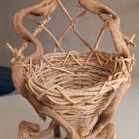 Cestino decorativo artigianale in stile rustico