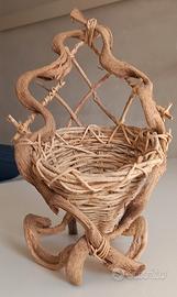 Cestino decorativo artigianale in stile rustico