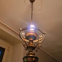 Lampadario D'Epoca in Ottone Stile Liberty