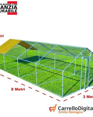 Recinto per Galline 3x8 m x h 2 m – 24 mq - giallo