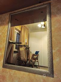 Specchio cornice in legno argento