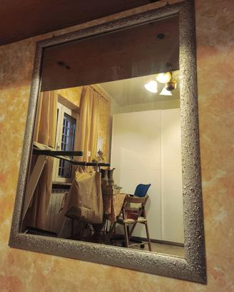 Specchio cornice in legno argento