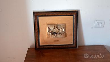 Quadro porticciolo argentato