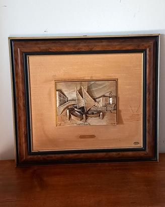 Quadro porticciolo argentato