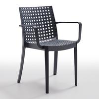 Sedie Impilabili Polipropilene Color Nero Cod3163N