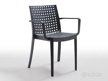 Sedie Impilabili Polipropilene Color Nero Cod3163N