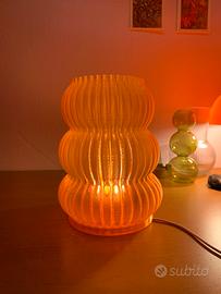 lampada 3d traslucida arancione design PETG