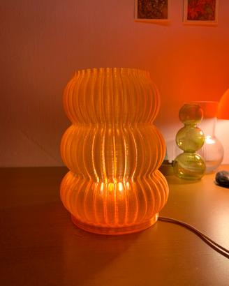 lampada 3d traslucida arancione design PETG