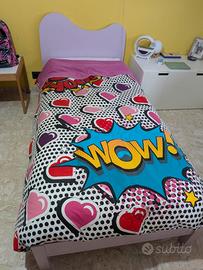 Letto singolo con materasso e rete
