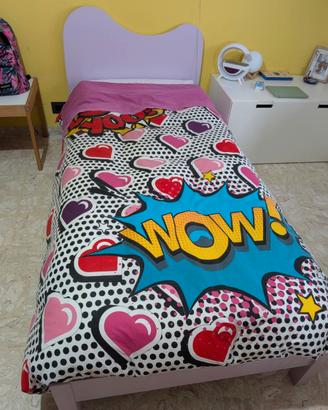 Letto singolo con materasso e rete