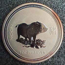 1 dollaro 2007 PROOF Australia argento 1 ONCIA.999