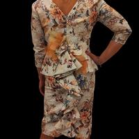 Abito floreale longuette con manica a 3/4 tg42