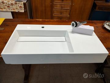 LAVABO BAGNO SOSPESO RETTANGOLARE BIANCO 90X48X13