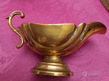 Salsiere antiche vintage ottone e Ginori