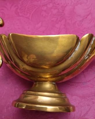 Salsiere antiche vintage ottone e Ginori
