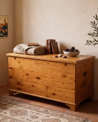 Cassapanca in Pino Massello (104 x 52 x 62 cm) 