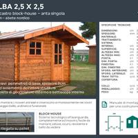 Casetta in legno 2,5 x 2,5 spessore 28mm blokhouse